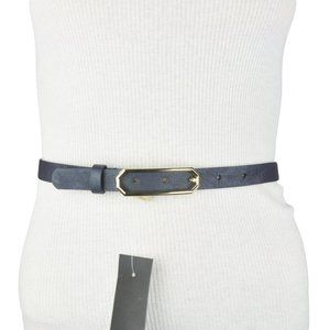 Manoukian Navy Blue Faux Leather Belt